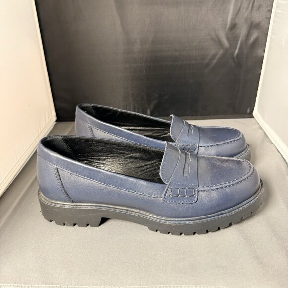 Girotti Shoes - GIROTTI Women's Blue Loafers Made in ITALY 38 EU 7.5 US $235 MSRP